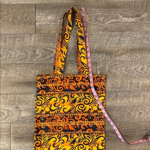 Vibrant Orange and Yellow Patterned Tote Bag - Picture 4 of 6